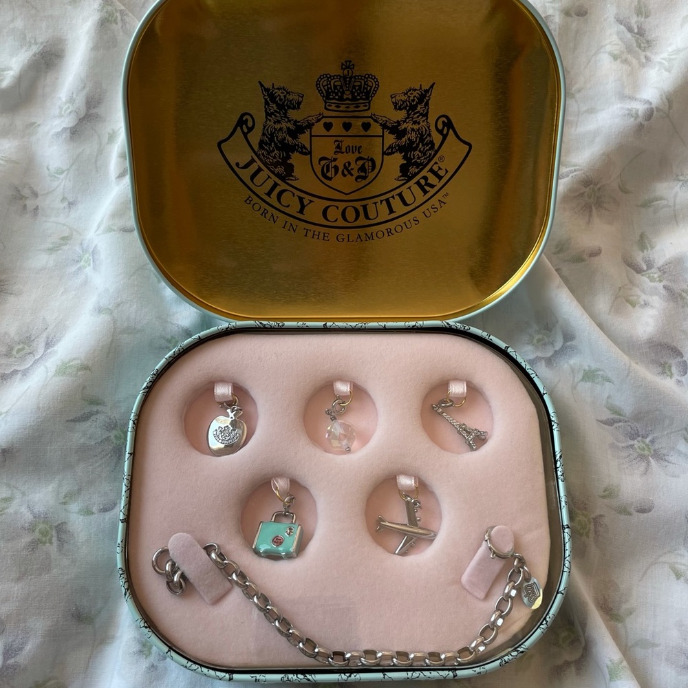 Juicy Couture Charm Bracelet Set (Teal Box)